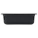 A black Vollrath 8024420 rectangular plastic food pan on a table.