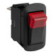 A black rectangular Vulcan switch with a red light.
