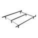 A Rize Home steel king bed frame with metal legs.