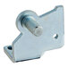 A metal bottom right hinge for refrigeration units.