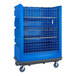 A blue plastic R&B Wire turnabout truck with metal wire mesh.