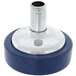 A T&S blue and white plastic and metal spray head with a blue rubber base.