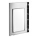 A silver rectangular Vulcan panel door with a glass mirror.