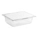 A Vollrath clear polycarbonate food pan.