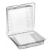 A Polar Pak clear plastic hinged large cake slice container with a lid.