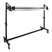 A metal rack with wheels for a BI-SUPPORT STAND W/ PREMIUM MANUAL CUTTER.