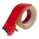 A red and metal Encore Packaging clam shell tape dispenser.