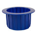 A blue plastic bowl with a hole in the bottom for a white Encore Packaging Hand Film Insert.