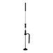 A black and silver metal pole with a long handle.