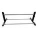 A metal rack with two metal bars for Encore Packaging steel tubing.