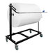 A 48" white floor unit with a roll of paper on a black metal stand.
