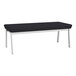 A black Lesro Newport bench with silver legs.