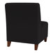 A Lesro Ravenna black fabric guest chair with walnut wood legs.