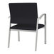 A black Lesro Newport Patriot Plus guest chair with silver legs.