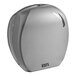 A silver metal Lavex Pro Titanium single-roll jumbo toilet tissue dispenser.