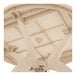 A close up of a Grosfillex Ibiza sandstone round table top with a circular base.