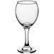 An Acopa clear wine glass on a white background.
