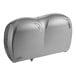 A silver Lavex Pro titanium double-roll jumbo toilet tissue dispenser with a button.