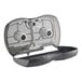 A black and white photo of a Lavex Pro Titanium double-roll jumbo toilet tissue dispenser.
