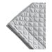 A close up of a gray diamond quilted pillow sham.