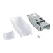 A Galaxy white plastic door hinge assembly kit for UCCF8 with a screw.