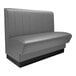 A QA Group graphite grey booth seat with black base.