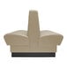 A beige rectangular booth with a white border.