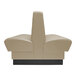 A beige rectangular booth with a white border.
