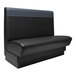 A black and grey QA Group single back booth with a graphite head roll.