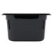 A black plastic Vollrath Super Pan with a lid.