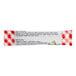 A close-up of a Bonne Maman Apricot Preserves packet with a red and white checkered pattern.
