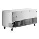 An Avantco stainless steel undercounter refrigerator on wheels.