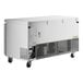 An Avantco stainless steel undercounter refrigerator on wheels.