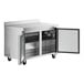 A stainless steel Avantco worktop freezer with two doors.