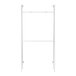 A white rectangular metal wall-mount with faceouts and hangrail.