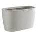 A gray rectangular Lancaster Table & Seating planter with a white base.