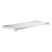 A galvanized steel rectangular shelf with metal legs.