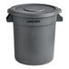 A gray Advantage Supplies 10 gallon plastic trash can with lid.