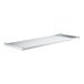 A galvanized steel rectangular shelf with metal handles.