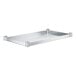 A galvanized steel undershelf with metal rods.