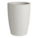 A gray cylinder shaped Lancaster Table & Seating planter with a large base.
