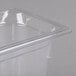 A clear plastic Vollrath food pan with a clear lid.