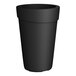 A black Lancaster Table & Seating Cole indoor / outdoor planter with a lid.