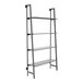 A matte black metal Econoco wall-mount outrigger kit with four adjustable shelves.