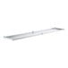 A long metal shelf with adjustable metal rods.