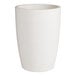 A white Lancaster Table & Seating indoor/outdoor planter with a white rim.
