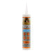 A white tube of Gorilla Waterproof Clear Silicone Caulk with an orange label.