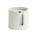 A white room360 toilet paper roll holder with a faux leather cover.