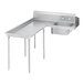A stainless steel Advance Tabco soil dishtable with a left sink.