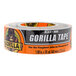 A roll of Gorilla black and orange duct tape with a logo.